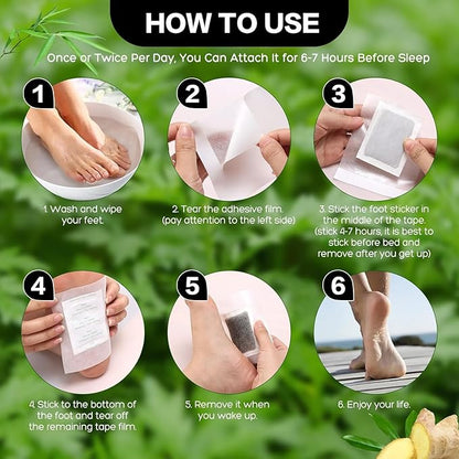 Deep Cleansing Foot Pads for Detox & Relaxation | Internal Toxin Removal, Pain Relief, Better Sleep & Circulation for Men & Women